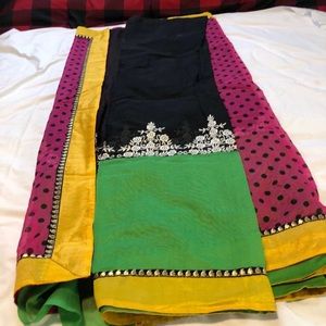 Polka dot colorful indian saree